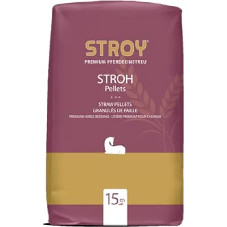 STROY Strohpellets Einstreu für Tierhaltung, organisch und extrem saugstark, 300 kg (20 x 15 kg Säcke) – Bild 3