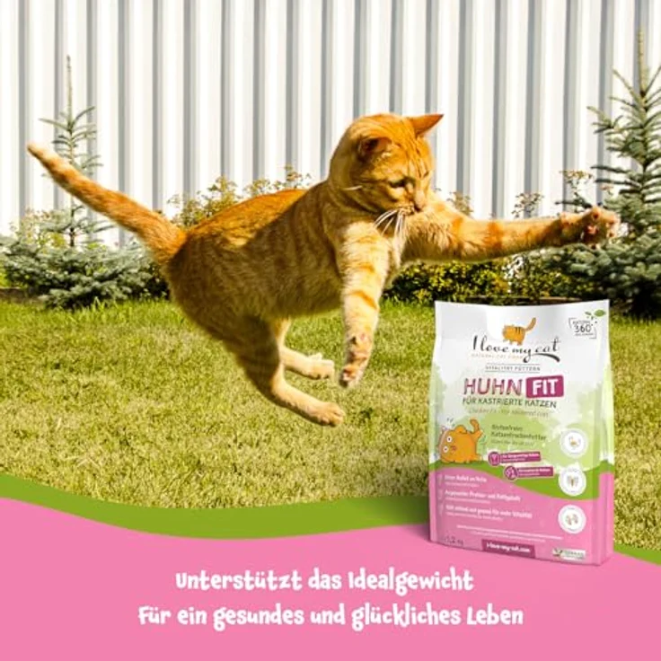 I love my cat NATURAL CAT FOOD I Love My Cat Trockenfutter mit Huhn (Light) für übergewichtige und sterilisiere Katzen, 1,2 kg, mit Taurin zur Immunstärkung und Harnwegsgesundheit – Bild 4