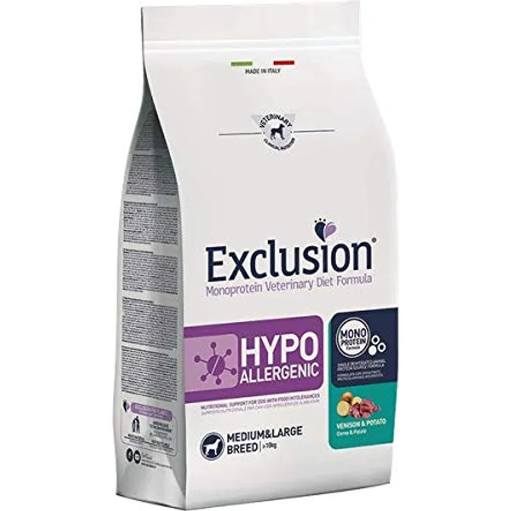 Exclusion Hypoallergenes Hundefutter Medium/Large Breed, Hirsch & Kartoffel, 12 kg