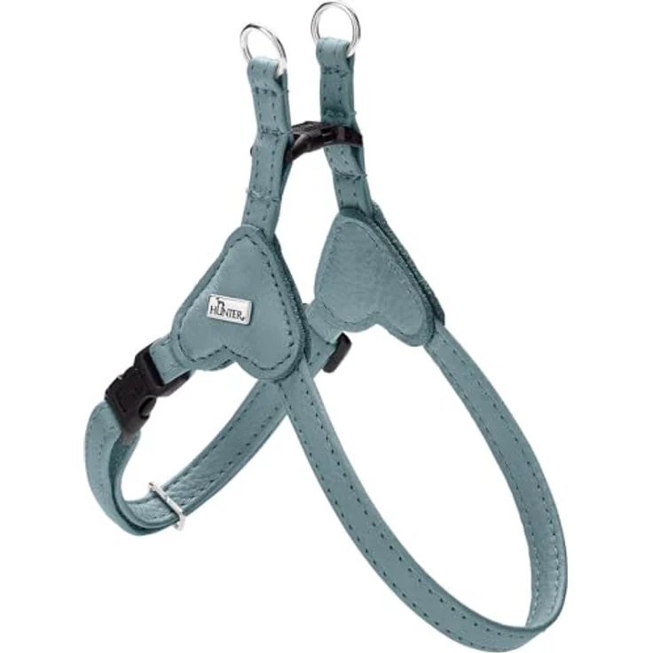 HUNTER Hundegeschirr SOHO MINI, hellblau, aus weichem Rindsleder, fellschonend, leicht, für kleine Hunde & Welpen, Größe XS-S, Made in Germany – Bild 1
