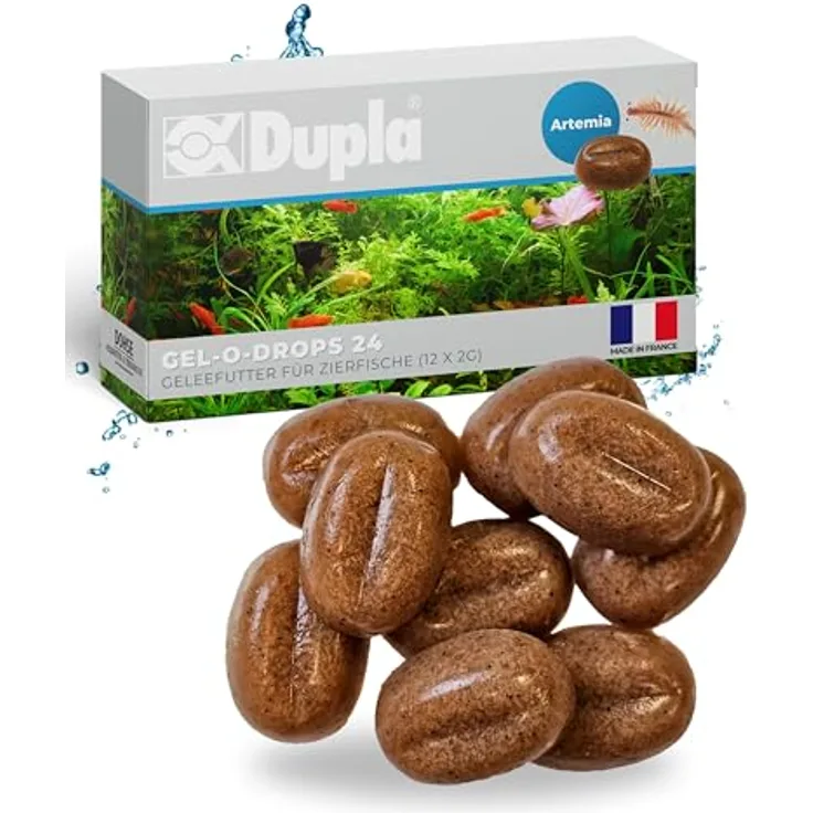 Dupla Gel-O-Drops Artemia I 12 x 2 g I Näherstoffreiches Geleefischfutter mit Artemien I Leicht dosierbar und ungekühlt lagerbar
