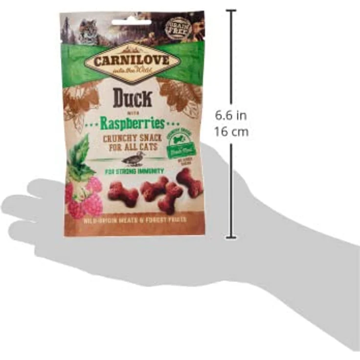 Carnilove Cat - Crunchy Snack - Knuspriger Katzensnack mit Ente und Himbeeren, 50g – Bild 4