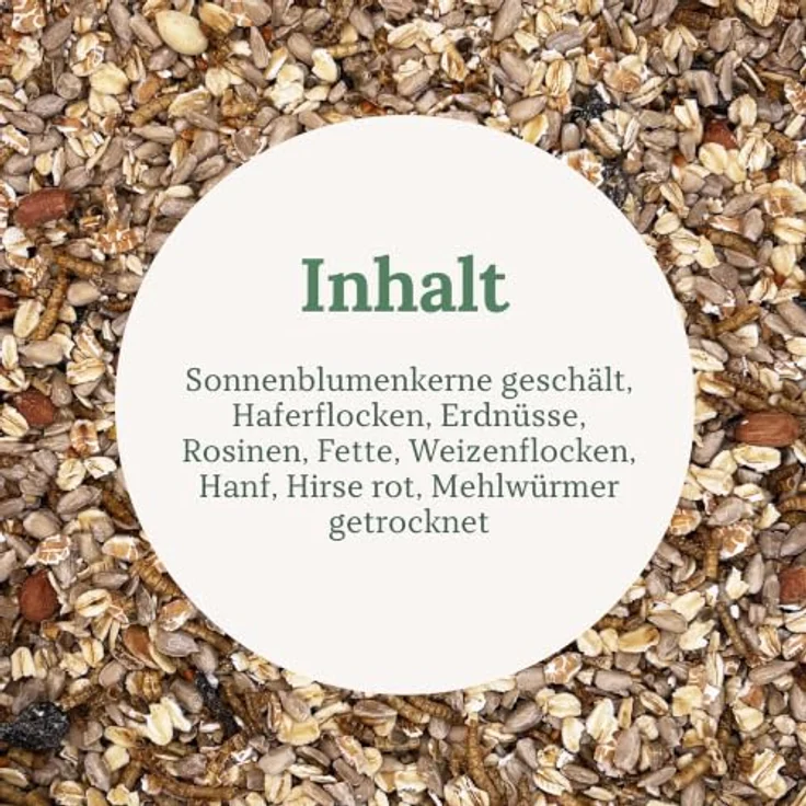 Orni Wildvogelfutter mit Mehlwürmern Deluxe, nährstoffreiche Mischung für Amseln, Meisen und Rotkehlchen, 5kg – Bild 4