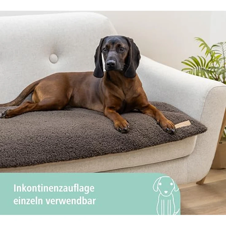 Kerbl Pet Multifunktionsmatratze, beige/braun, orthopädisches Hundebett mit Memory-Foam, 72x50x7 cm, waschbar und mit integrierter Inkontinenzauflage – Bild 2