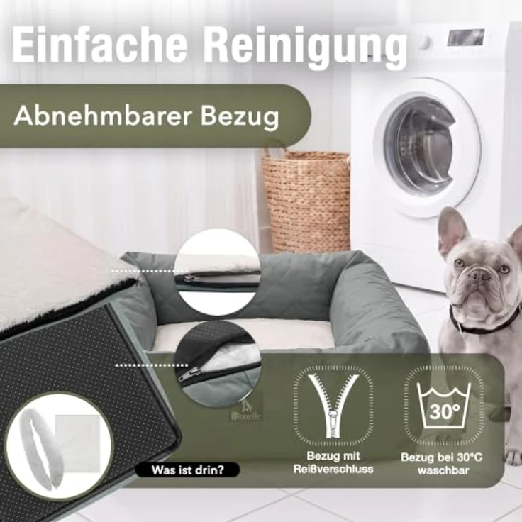 BLUZELLE Hunde Autositz & Hundebett 2-in-1, Wasserfest, abwischbar, für kleine und mittlere Hunde bis 14kg, Schwarz – Bild 4