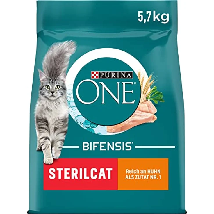 PURINA ONE BIFENSIS STERILCAT, Trockenfutter für sterilisierte Katzen, reich an Huhn, 5,7 kg – Bild 1