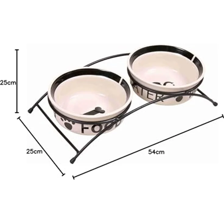Trixie Napf-Set Eat on Feet weiß-schwarz 2 × 2,6 l/ø 25 cm – Bild 6