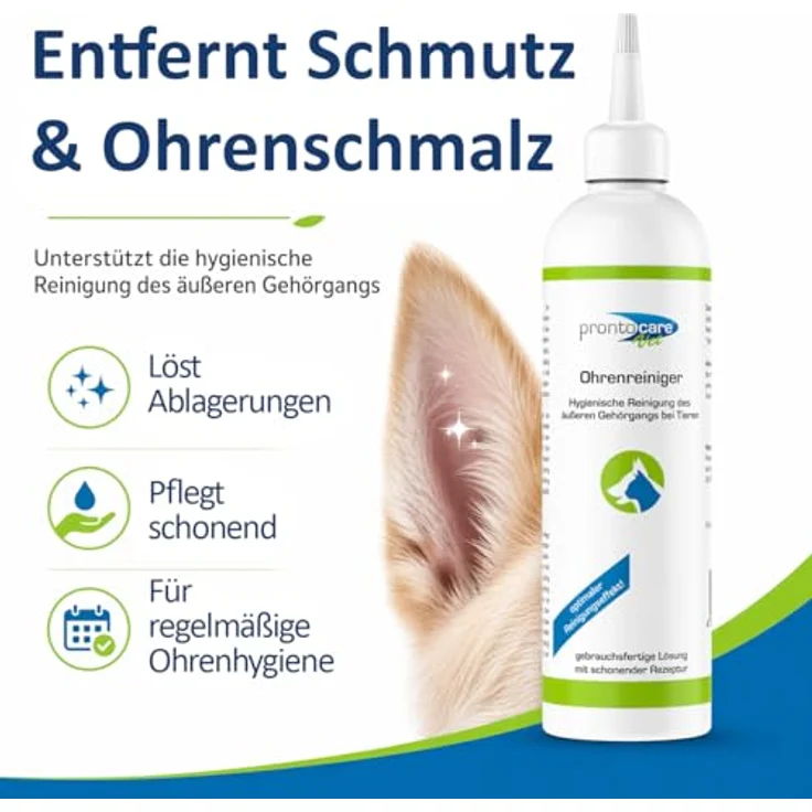 Prontocare-Vet Ohrenreiniger 250ml für Hunde und Katzen | Innovative Formel zur Schmerzlinderung und effektiven Ohrreinigung – Bild 4