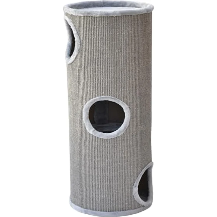 nanook Kratzbaum Kratztonne Condo - rundum Sisalgeflecht M 100 cm grau mit Spielball – Bild 2