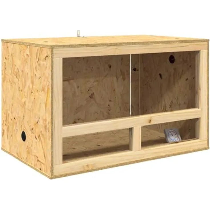 vidaXL Terrarium Braun 80 x 50 x 50 cm, OSB, Robuste Bauweise, Ideal für Reptilien und Nagetiere, Langlebig und Rustikal
