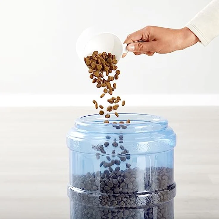 Amazon Basics Futter- und Wasserspender für Hunde, 2,5 Gallonen, 2-in-1-Set, Größe L, Weiß, Klar, schwerkraftbasierte Versorgung – Bild 3