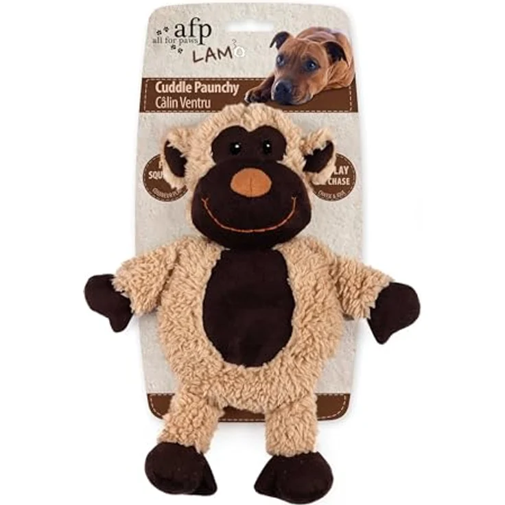 All for Paws AFP Lambswool-Cuddle Paunchy, Hundespielzeug aus weichem Faux Fleece mit Quietscher, ideal für drinnen – Bild 3