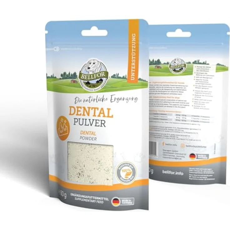 Bellfor Zahnpflege Sparset, optimale Zahnpflege für Hunde, Dental Pulver 80 g + 4 x 100 g Dental Sticks + 100 ml Dental Spray – Bild 3
