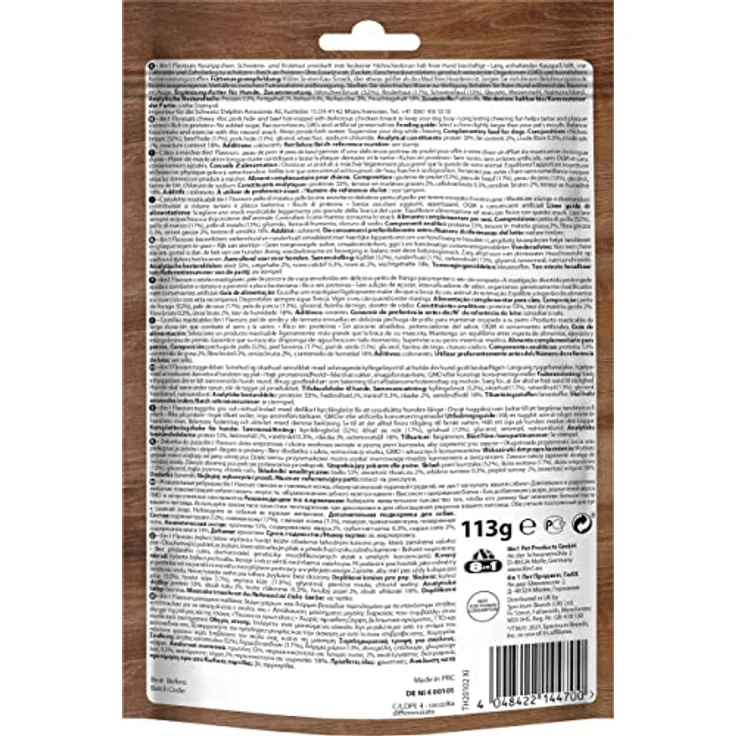8in1 Triple Flavour Ribs Kaustangen für Hunde, Kausnacks mit extra viel Fleisch, 113g Beutel, reich an Proteinen, fettarm, 3 Geschmacksrichtungen – Bild 2