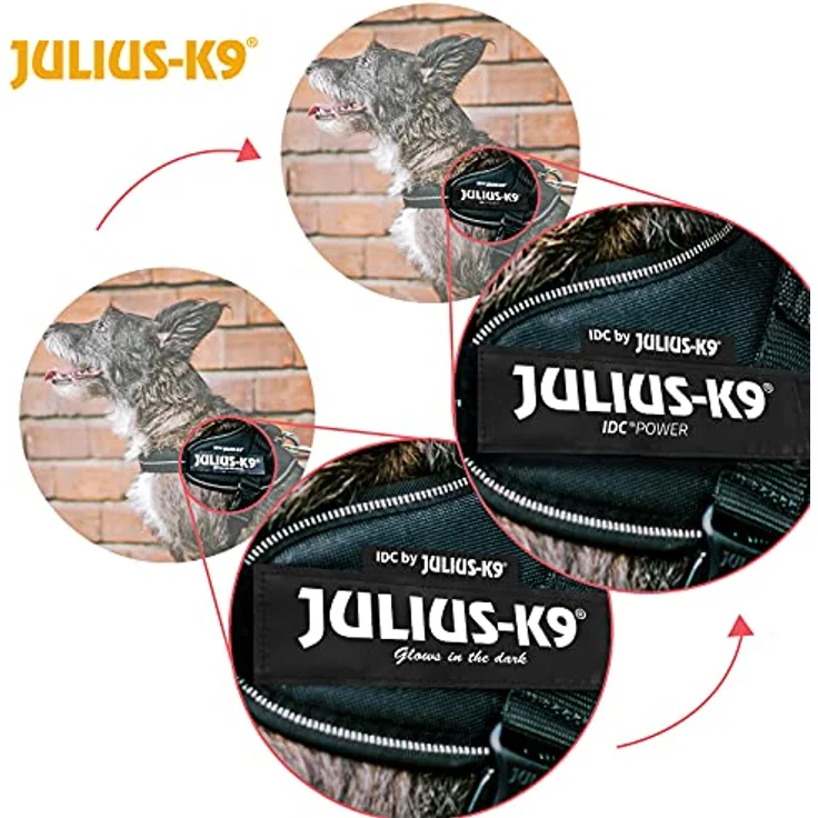 Julius-K9 Hunde-Geschirr Hundegeschirr - hellrosa - Größe 3 - 82-115 cm, strapazierfähig, wetterfest, reflektierende Details – Bild 8