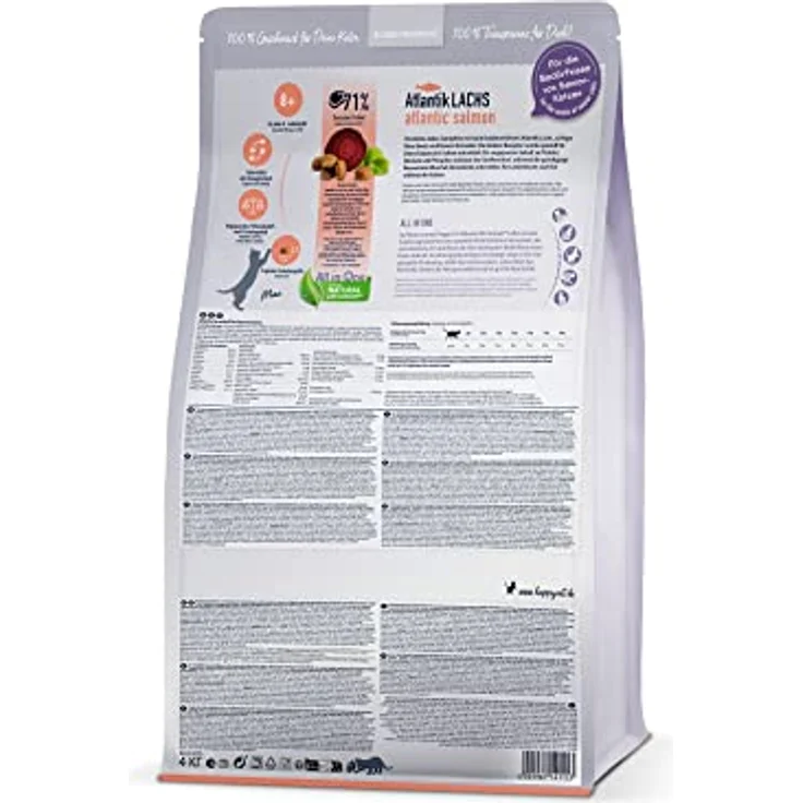 Happy Cat 70611 Senior Atlantik Lachs, Katzen-Trockenfutter für Senioren ab 8 Jahren, leicht verdaulich, 1,3 kg – Bild 5
