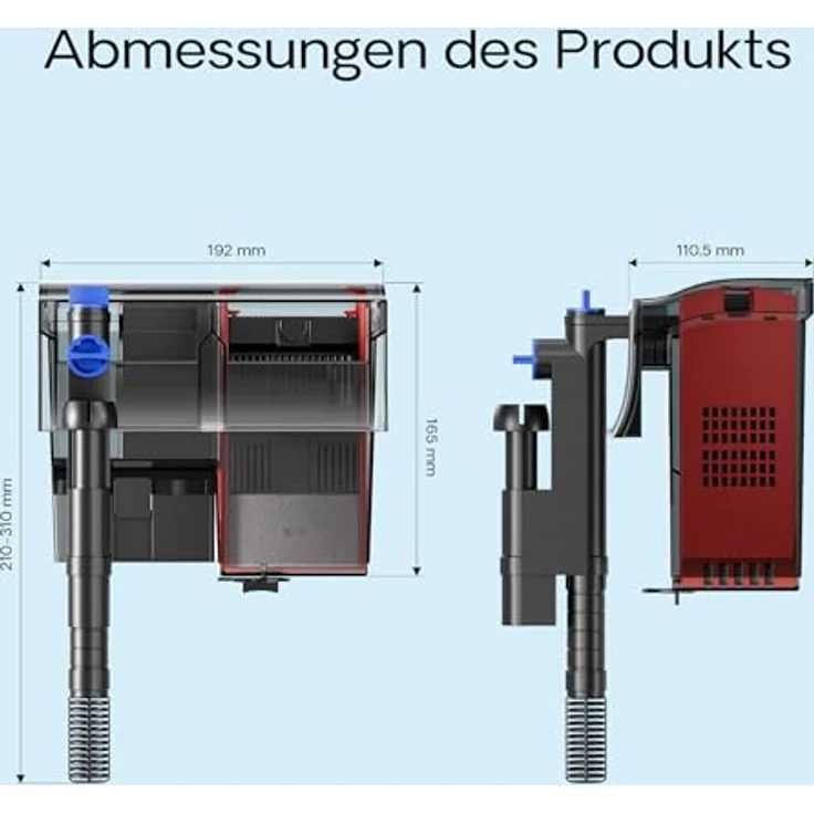 SunSun CBG-500 Hang On Filter mit UVc-Lampe, 500 l/h für Aquarien bis 115 L, geräuscharm und einfache Installation – Bild 3