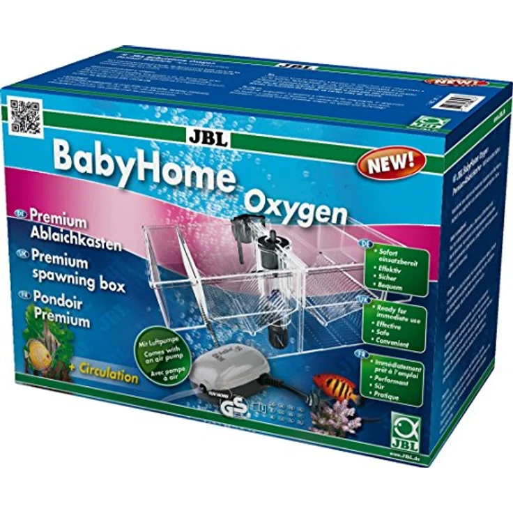 JBL Baby Home Oxygen, Premium-Ablaichkasten-Komplettset mit Luftpumpe und sanftem Wasserstrom für Aquarien – Bild 1