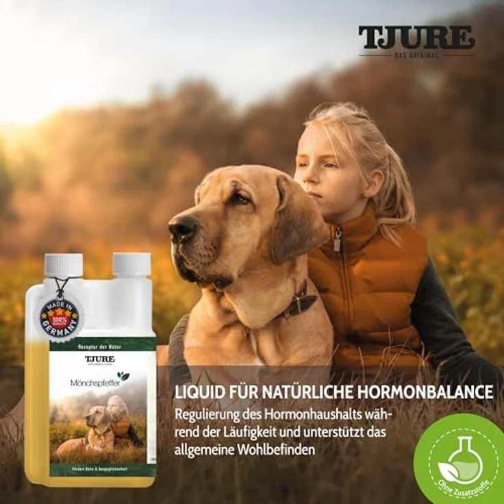 TJURE Mönchspfeffer Liquid 500ml, hormonelles Hundefutter zur Unterstützung des Hormonhaushalts ohne Zucker oder Alkohol – Bild 2