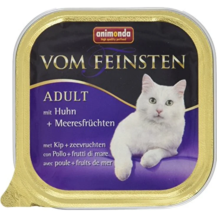 animonda vom Feinsten Huhn und Meeresfrüchte, Getreidefreies Katzen-Nassfutter mit Taurin, 32x100g – Bild 1