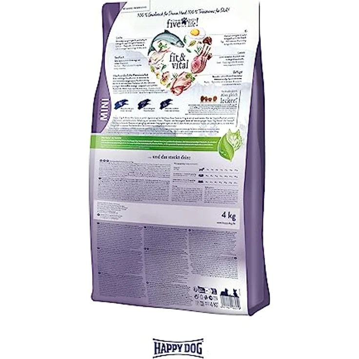 Happy Dog fit und vital Mini Senior, Trockenfutter für ältere Hunde bis 10 kg, 4kg – Bild 4