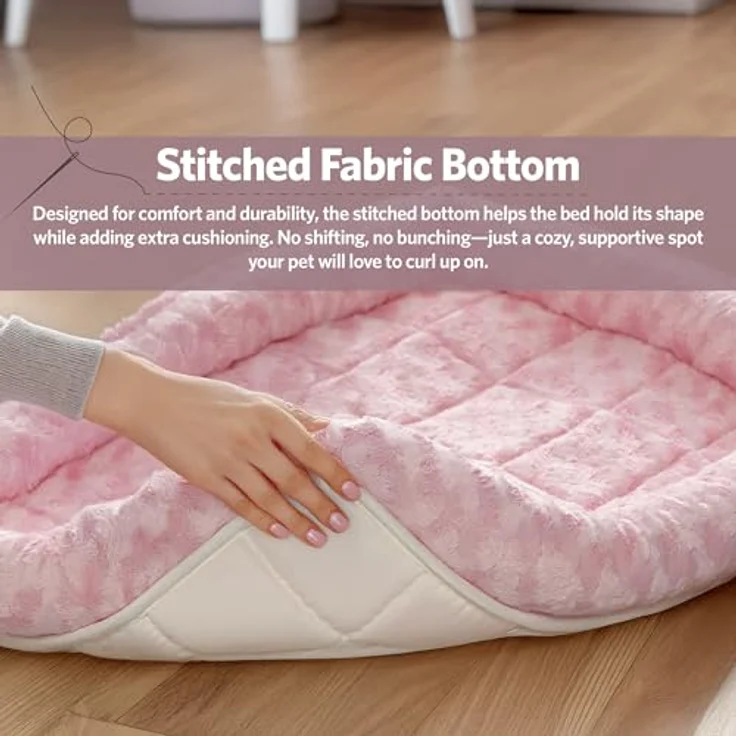 MidWest Homes for Pets QuietTime Fashion XXS-Hundebett, rosa, Kunstfell-Randpolster, maschinenwaschbar, 45,7 x 30,5 cm, ideal für kleine Hunde und Katzen – Bild 5
