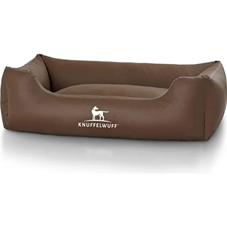 Knuffelwuff Leder Hundebett Sidney Braun M-L – Bild 3