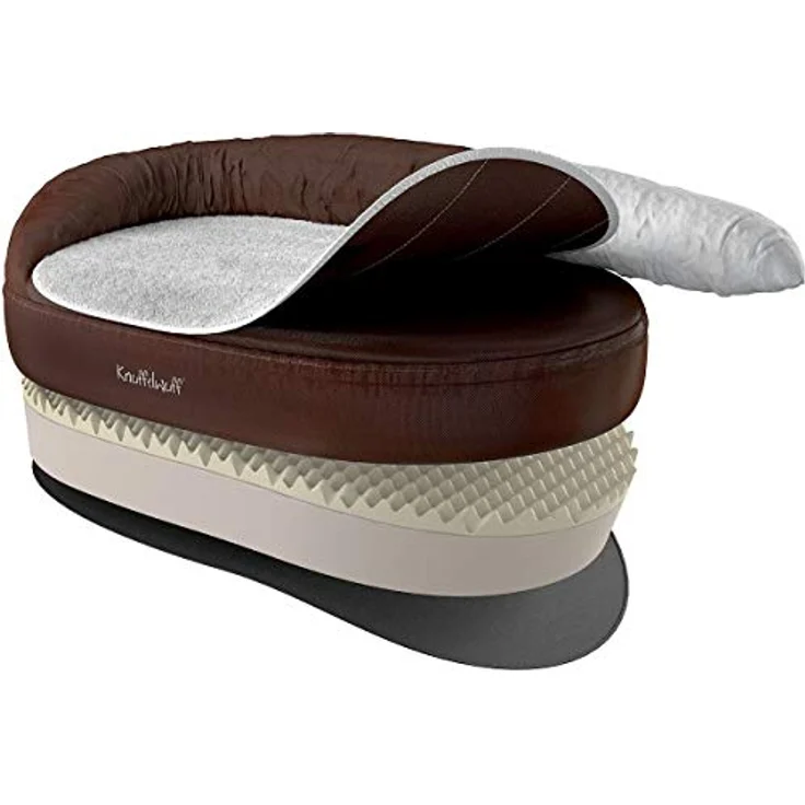 Knuffelwuff Hundebett Jessy, Orthopädisch, Extra Hoher Rand, Grau – Bild 1