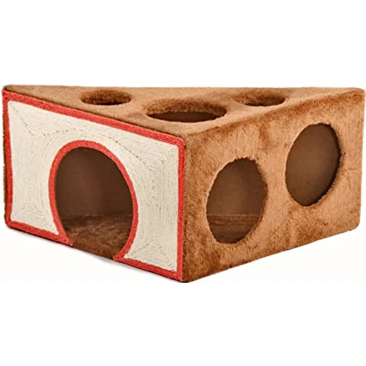 Silvio Design Katzenhöhle Chipsy 22159.101, dreieckige Spielhöhle mit Plüsch- und Sisalbezug, 2600 g