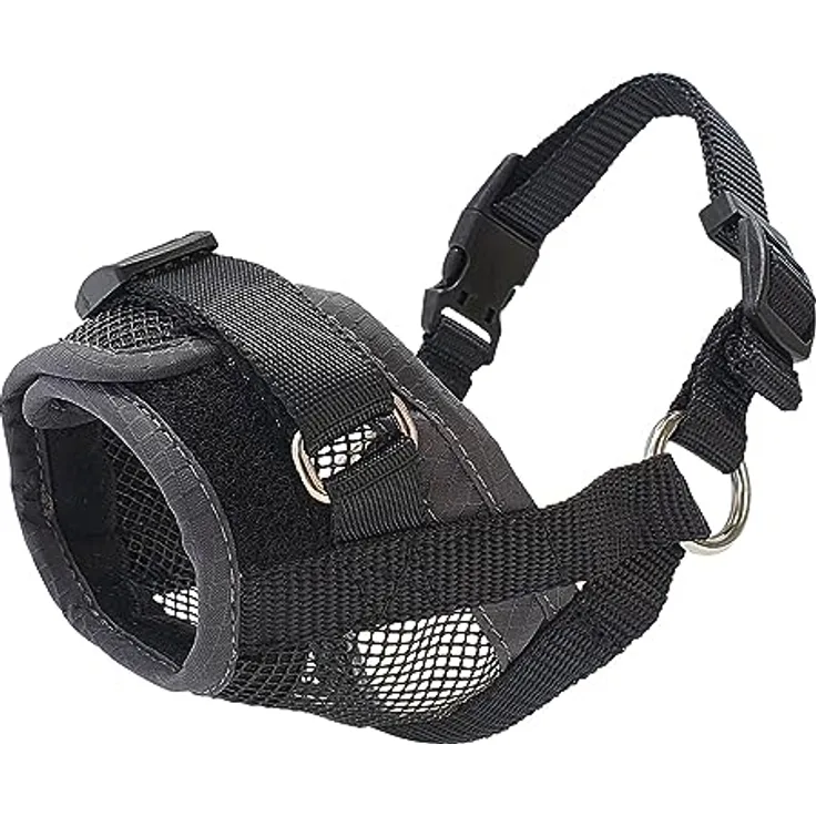 Nobby 52050-42 verstellbarer Maulkorb grau S, Nylon, waschbar bis 30 °C, für Maulumfang 11-16 cm