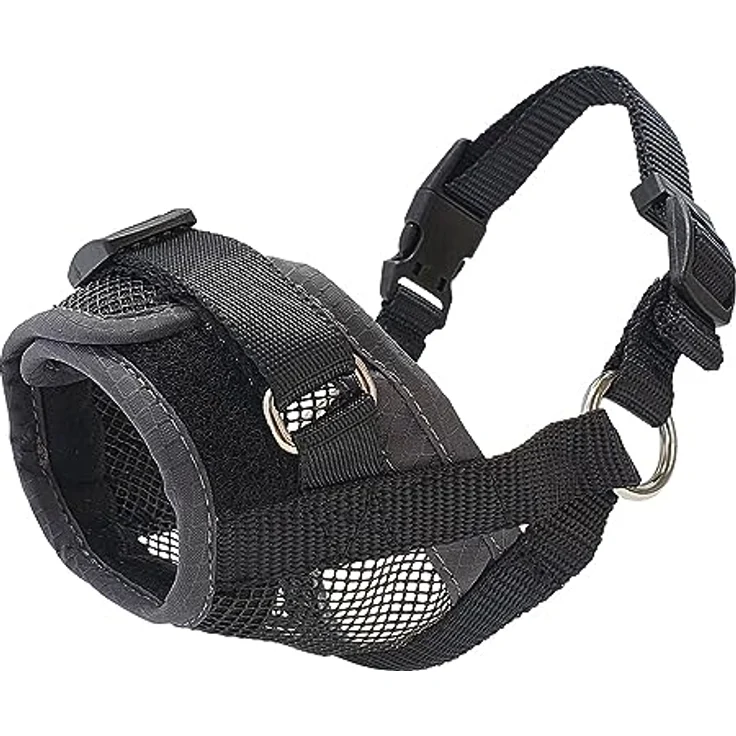 Nobby 52050-42 verstellbarer Maulkorb grau S, Nylon, waschbar bis 30 °C, für Maulumfang 11-16 cm – Bild 1