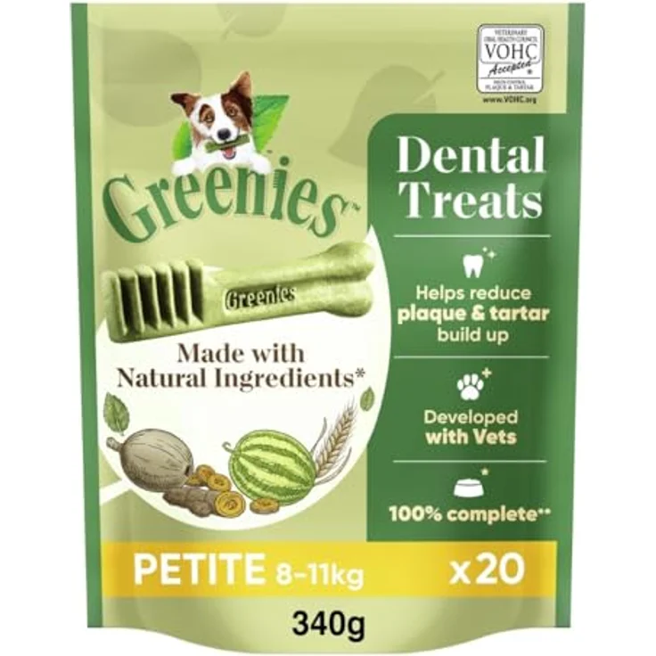 Greenies Dental Treats Original Petite, Zahnpflegesnacks für kleine Hunde von 8-11 kg, 1 x 340 g, mit VOHC-Siegel – Bild 1