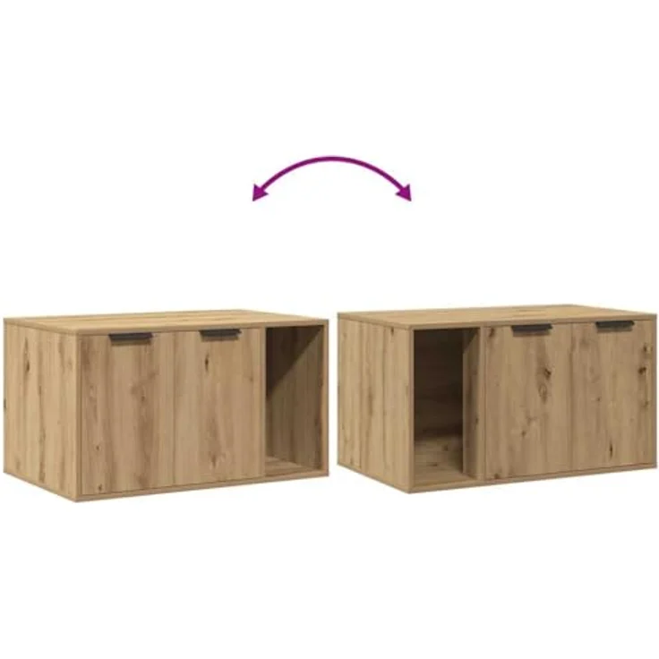 vidaXL Katzentoilette, Katzenklo Artisan-Eiche 80x50x45 cm Holzwerkstoff, verstecktes Design, vielseitig einsetzbar – Bild 5