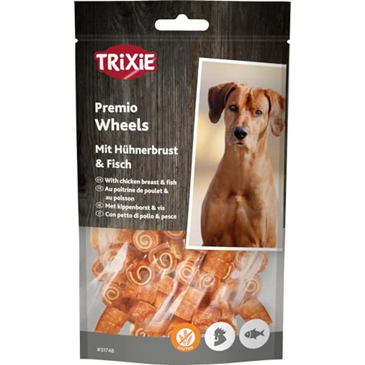 TRIXIE PREMIO Hunde-Chicken Wheels 75g - Glutenfreie Hundeleckerli ohne Getreide & Zucker, schmackhafte Trainingssnacks für Hunde – Bild 1