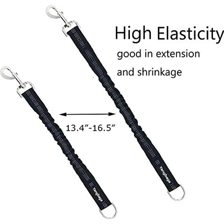 Yangbaga Ruckdämpfer, elastische Hundeleine mit Zugdämpfung, nylon Kurzleine für Hunde bis 9 kg, Schwarz (26 cm, dehnbar auf 38 cm) – Bild 3
