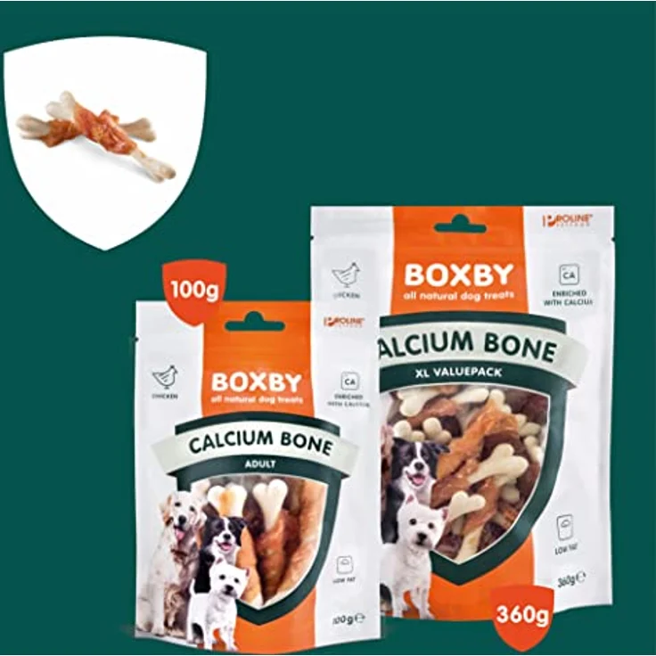 Boxby Kalziumknochen 100g, getreidefreier Hundesnack mit Hühnchen, glutenfrei und fettarm – Bild 3