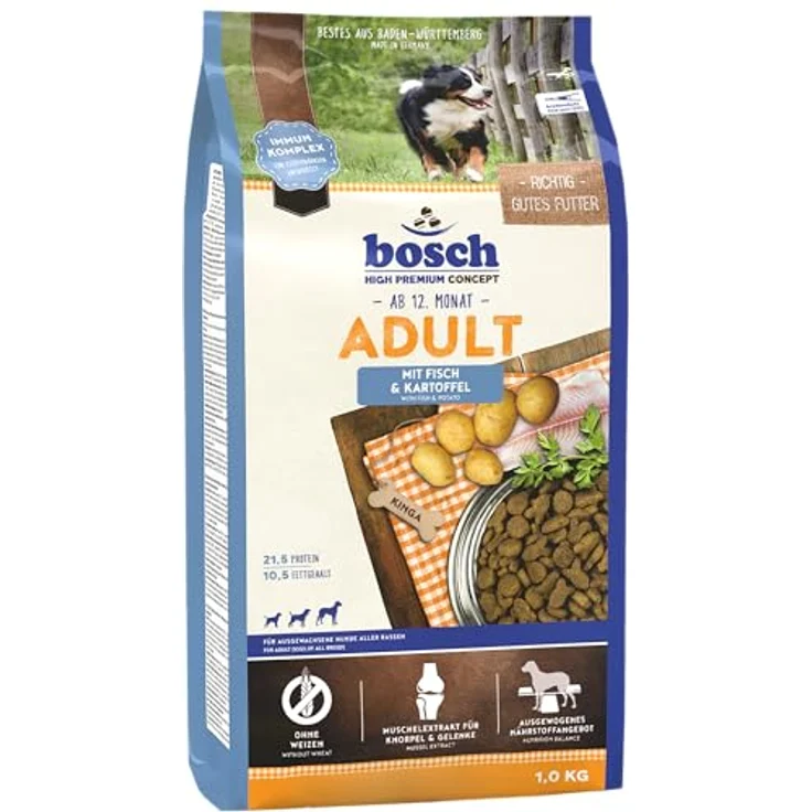 Bosch Hundefutter Adult Fisch und Kartoffel, Trockenfutter mit Vitaminen, 2x15kg – Bild 1