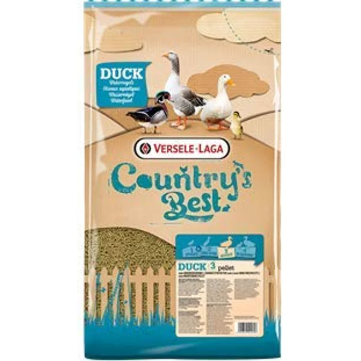 Versele-Laga Country's Best Duck 3 Pellet, 20 kg hochwertiges Kleintierfutter für Enten