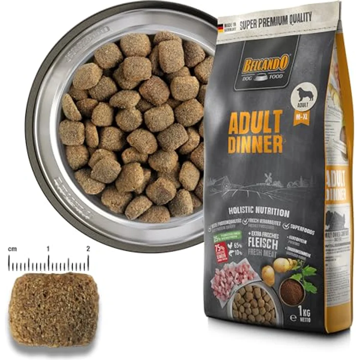 Belcando Adult Dinner, Hunde-Trockenfutter mit angepasstem Protein- und Fettgehalt, 12,5kg – Bild 2