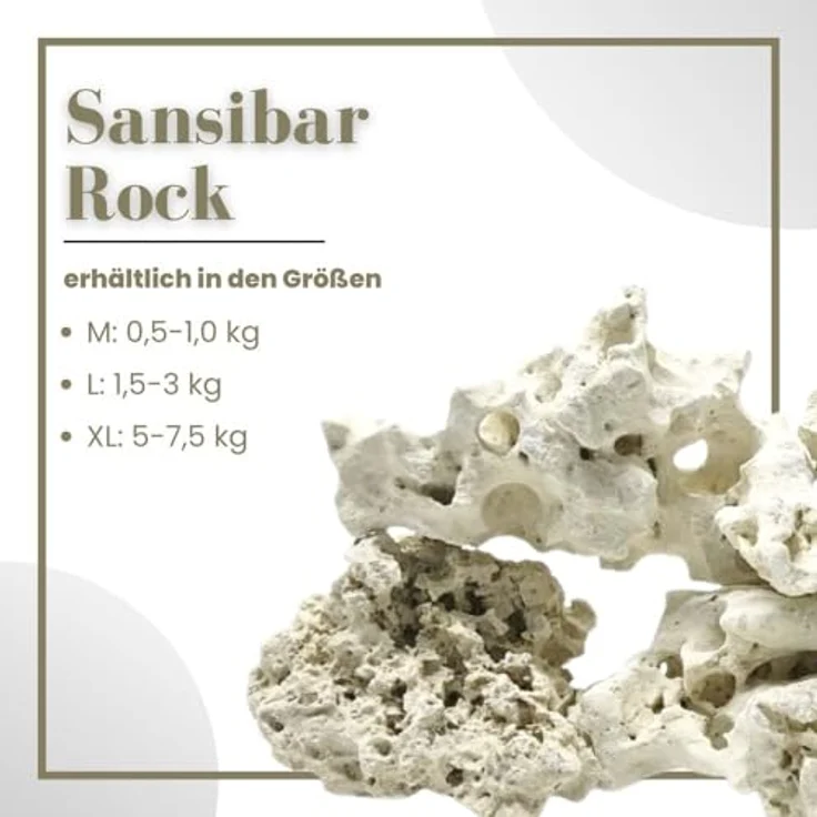 Aquaone Sansibar Rock Natursteine, 25 kg Mix, Sandstein-Optik, Größe M bis XL – Bild 4