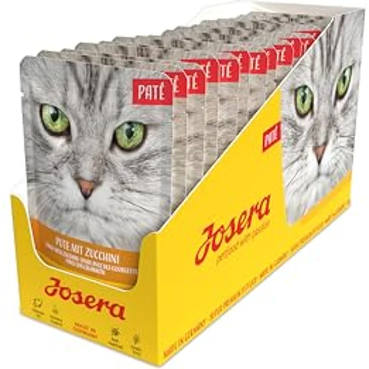 Josera Paté Pute mit Zucchini, Premium Nassfutter für Katzen, getreidefrei, 16 x 85 g, mit Lachsöl, Anti-Haarballen, made in Germany – Bild 1