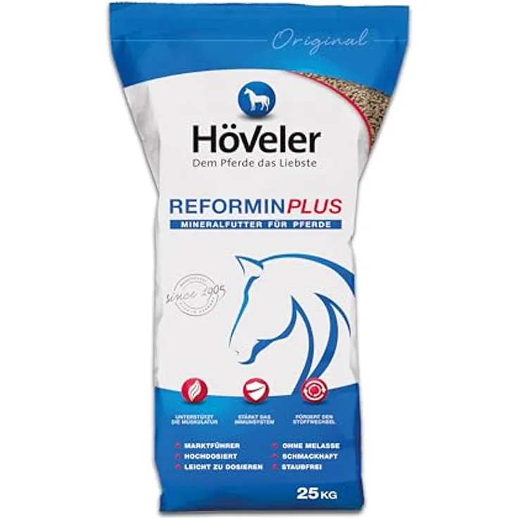 Höveler Reformin Plus, 25 kg Mineralfutter für Pferde mit Mineralstoffen, Spurenelementen und Vitaminen – optimale Versorgung – vitamiertes Mineralfuttermittel