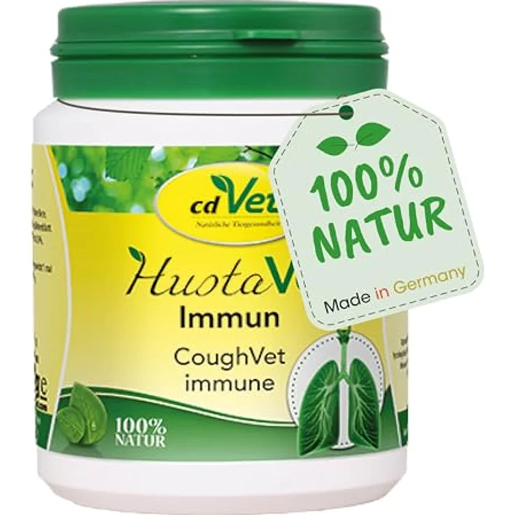 cdVet HustaVet Immun, Hunde Nahrungsergänzungsmittel zur Unterstützung der Immunabwehr mit natürlichen Kräutern, 80 g – Bild 1