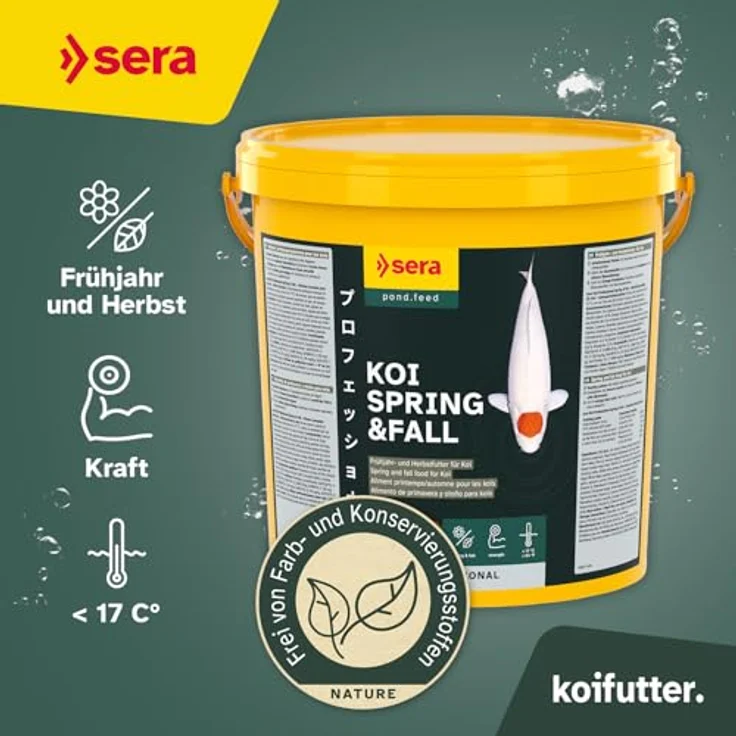 sera Koi Professional Spring & Fall 21 L (7 kg) | Hochwertiges Koi Futter für Temperaturen unter 17 °C | Leicht verdauliche Rezeptur für gesundes Wachstum – Bild 3