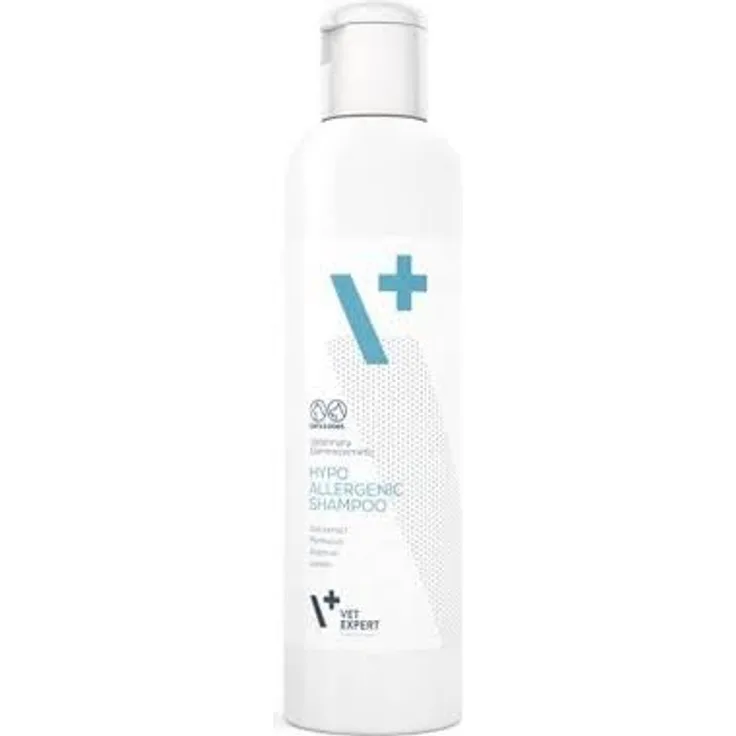 Vet Expert VETEXPERT Hypoallergenic Shampoo 250 ml - Dermokosmetisches Tierpflegeshampoo für empfindliche Haut, feuchtigkeitsspendend und regenerierend