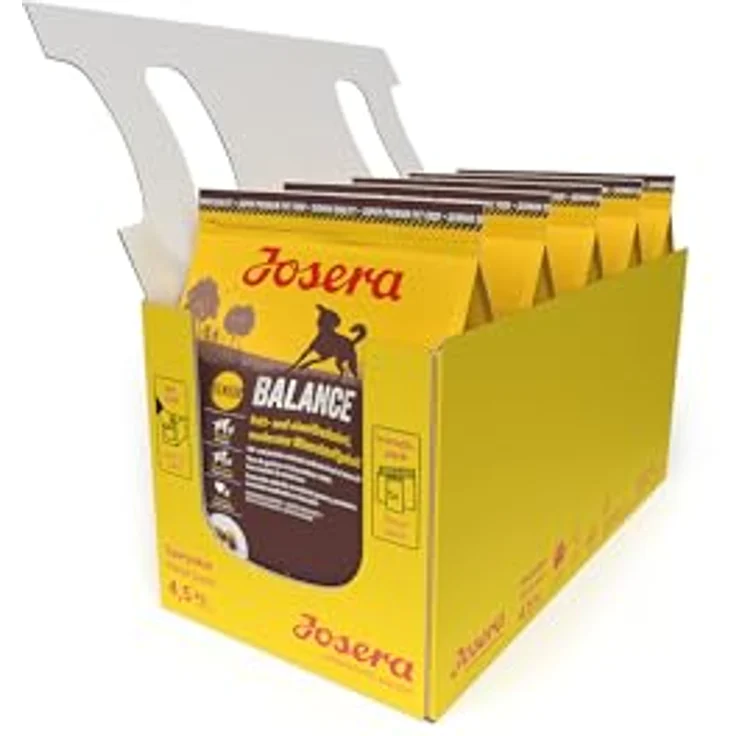 JOSERA Balance, Premium Trockenfutter für ältere Hunde, Geflügel & Reis, fett- und eiweißreduziert, weizenfrei, 5 x 900 g Packung – Bild 1