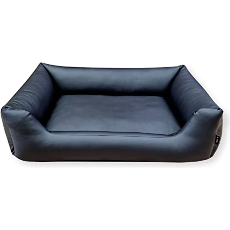 4L Textil Mario Wasserfestes Hundebett aus Kunstleder, XXL Hundekorb für große Hunde, 140x110 cm, schwarz, leicht zu reinigen, robust und schmutzabweisend – Bild 3