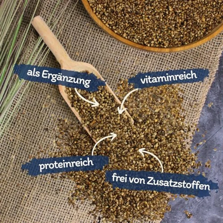 Lyra Pet® Hanfsamen 25 kg, Reich an Proteinen & Omega-3-Fettsäuren, Ballaststoffreiches Futter für Wildvögel, Pferde & Nager, Ganzjähriges Ergänzungsfutter – Bild 2