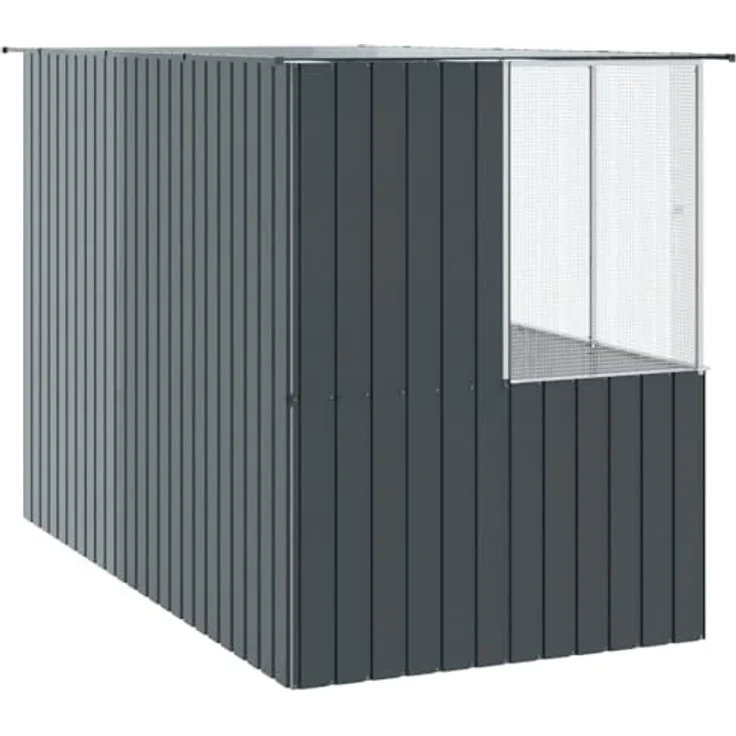 vidaXL Vogelkäfig Anthrazit 315 x 167 x 200 cm, wetterfeste Vogelvoliere aus verzinktem Stahl, moderne Außenganitur mit viel Platz für Vögel – Bild 5