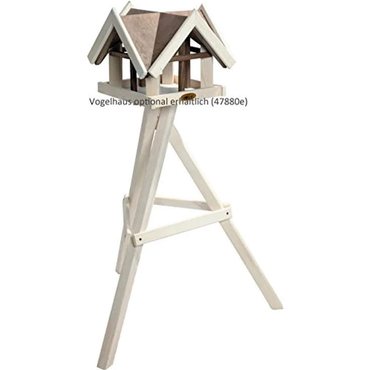 Luxus-Vogelhaus 47300e Edelweißer Vogelhaus-Ständer, dreibeinig aus lasiertem Kiefernholz, 60 x 60 x 90 cm (Ständer für Vogelhaus) – Bild 3